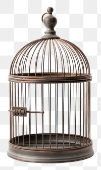 PNG Cage metal bird white background