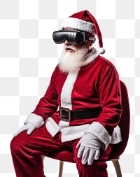 PNG  A Santa Claus wearing a vr headset christmas photo santa claus. AI generated Image by rawpixel.