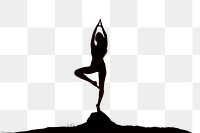 PNG  Yoga silhouette sports adult. AI generated Image by rawpixel.