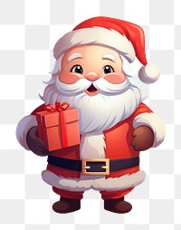 PNG Christmas gift white background santa claus. AI generated Image by rawpixel.