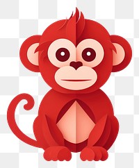 PNG  Red paper monkey wildlife mammal. AI generated Image by rawpixel.