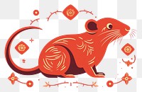 PNG  Red paper animal mammal rodent. AI generated Image by rawpixel.