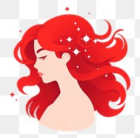 PNG  Red paper creativity hairstyle headshot. AI generated Image by rawpixel.