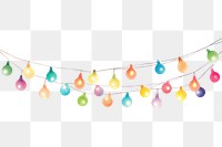 PNG  Holiday lights line white background clothesline. AI generated Image by rawpixel.