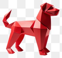 PNG  Red paper origami dog art. AI generated Image by rawpixel.