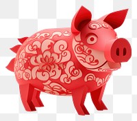 PNG  Red paper pig animal mammal. AI generated Image by rawpixel.