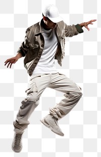 PNG  Young hip hop dancer dancing footwear adult white background. AI generated Image by rawpixel.