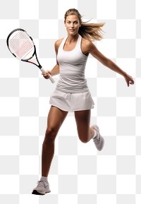 PNG  A female tennis player sports racket adult. AI generated Image by rawpixel.