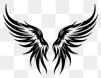 PNG Wings symbol white line. 