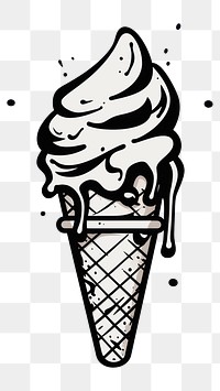 PNG Ice cream cone dessert food line. AI generated Image by rawpixel.
