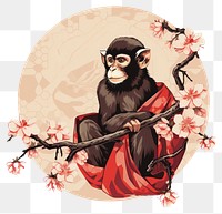 PNG Monkey animal mammal plant. AI generated Image by rawpixel.