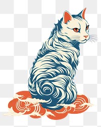 PNG Cat pattern drawing animal. AI generated Image by rawpixel.
