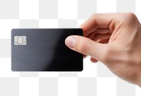 PNG  Pinching credit card text electronics technology. AI generated Image by rawpixel.