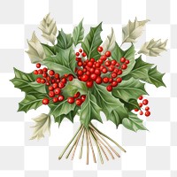 PNG Christmas holly bouquet christmas plant leaf. AI generated Image by rawpixel.