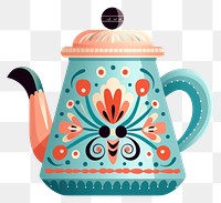 PNG Moka pot teapot art white background. AI generated Image by rawpixel.