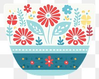 PNG Vector bowl art pattern flower. 