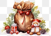 PNG Brown christmas pouch gift bag representation. AI generated Image by rawpixel.