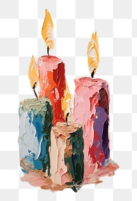 PNG Christmas candles art painting craft. AI generated Image by rawpixel.