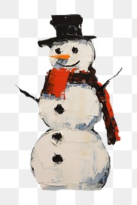 PNG Snowman winter craft paint. AI generated Image by rawpixel.