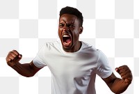 PNG  Angry young man shouting t-shirt adult. AI generated Image by rawpixel.
