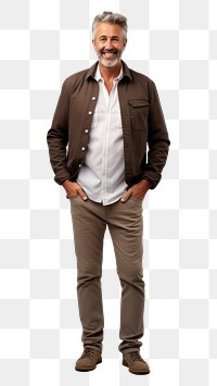 PNG Standing portrait clothing jacket. AI generated Image by rawpixel.