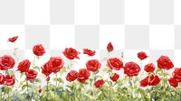 PNG  Red roses garden flower plant petal. AI generated Image by rawpixel.