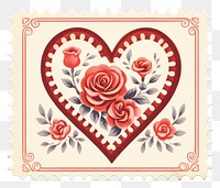 PNG Cute heart illustration vintage pattern postage stamp creativity. AI generated Image by rawpixel.