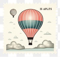 PNG Air balloon transportation postage stamp aircraft. AI generated Image by rawpixel.