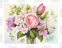 PNG Bouquet illustration flower plant rose. AI generated Image by rawpixel.