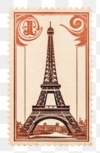 PNG Eiffel postage stamp architecture currency. AI generated Image by rawpixel.