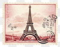 PNG Eiffel postage stamp architecture banknote. AI generated Image by rawpixel.