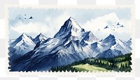 PNG Mountain illustration nature transportation postage stamp. AI generated Image by rawpixel.