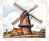 PNG Windmill vintage architecture outdoors turbine. AI generated Image by rawpixel.