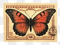 PNG Vintage butterfly postage stamp wildlife pattern. AI generated Image by rawpixel.