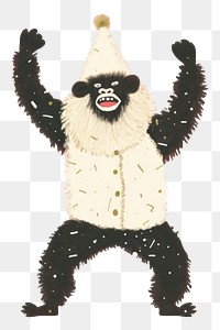 PNG Gorilla celebrating Christmas art christmas mammal. AI generated Image by rawpixel.