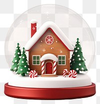 PNG Christmas snow globe.