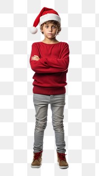 PNG Chubby Young boy standing sweatshirt christmas. AI generated Image by rawpixel.