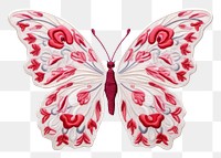 PNG Embroidery butterfly pattern flower. AI generated Image by rawpixel.