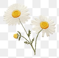 PNG Daisy embroidery flower plant. AI generated Image by rawpixel.