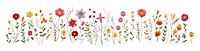 PNG Embroidery pattern flower plant. AI generated Image by rawpixel.