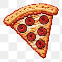 PNG Embroidery pizza food confectionery. AI generated Image by rawpixel.
