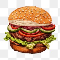 PNG Burger food hamburger vegetable. AI generated Image by rawpixel.