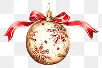 PNG festive ornament with ribbon