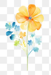 PNG yellow flower, plants watercolor element, transparent background