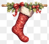 PNG  Christmas stocking frame white background celebration decoration AI generated Image by rawpixel