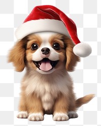 PNG  Dog wearing santa hat mammal animal puppy. AI generated Image by rawpixel.
