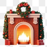 PNG Christmas fireplace christmas hearth architecture. AI generated Image by rawpixel.