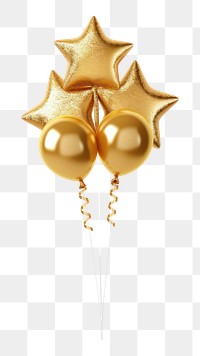 PNG Golden star and balloon decor.