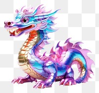 PNG A cute chinese dragon dinosaur animal white background. AI generated Image by rawpixel.