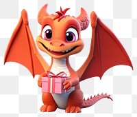 PNG A happy cartoon red dragon cute representation celebration
